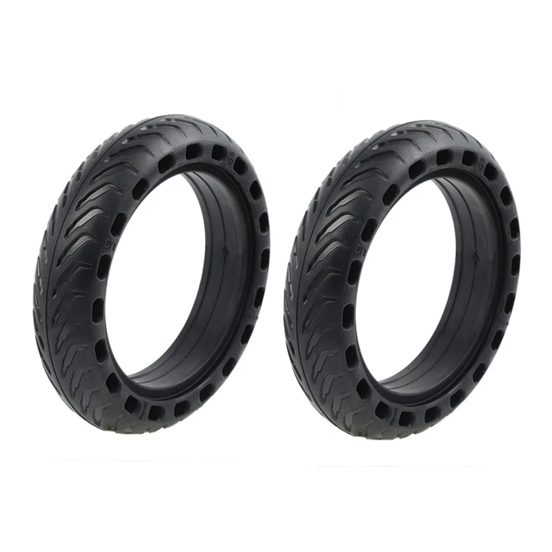 2 Piece Solid Tire Replacement Black For Gotrax GXL V2/ XR/ Xiaomi M365
