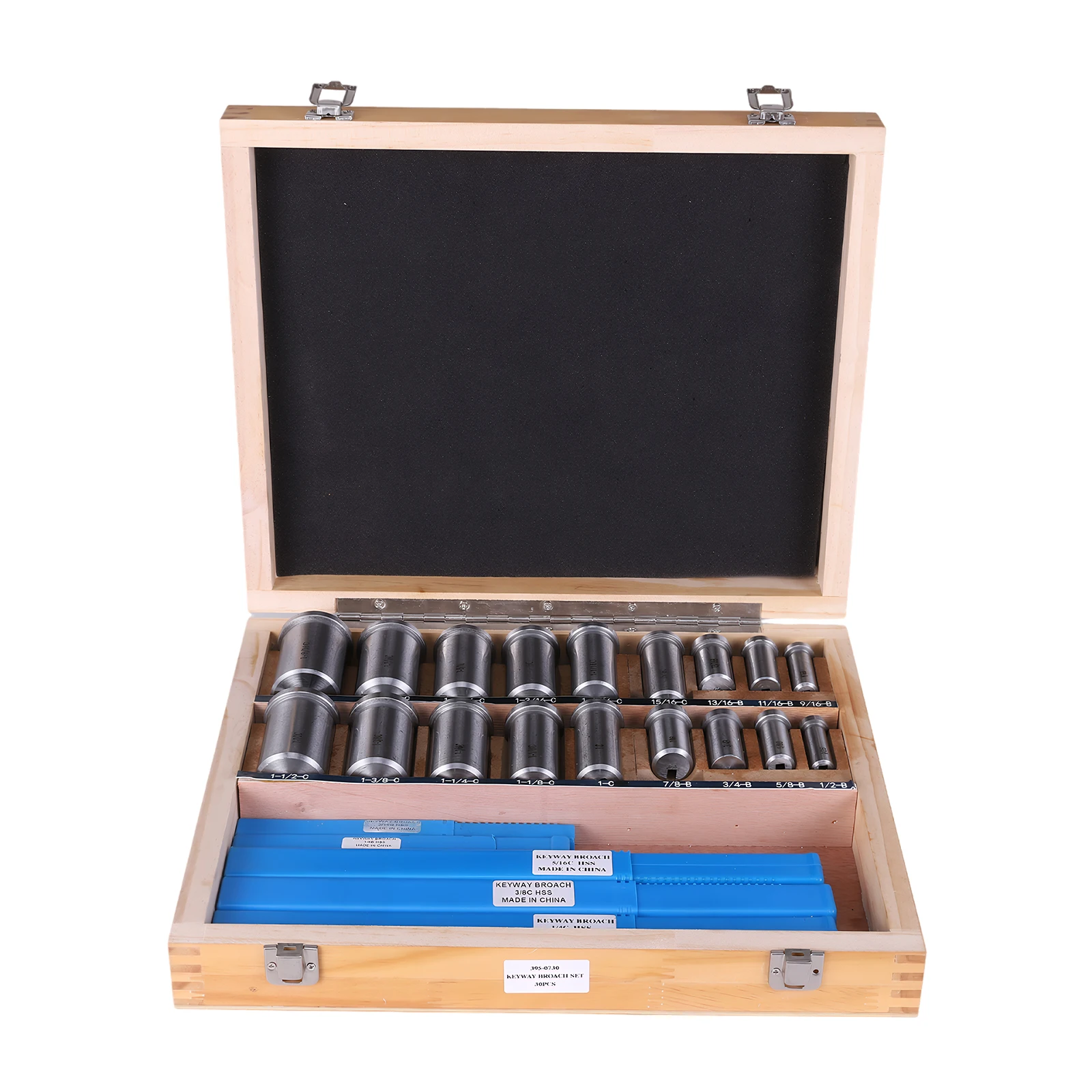 Keyway Broach Kit with 5 Broaches 18 Bushings and 7 Shims Imperial Broach Set Inch Broach Set for Metalworking and Manufacturing