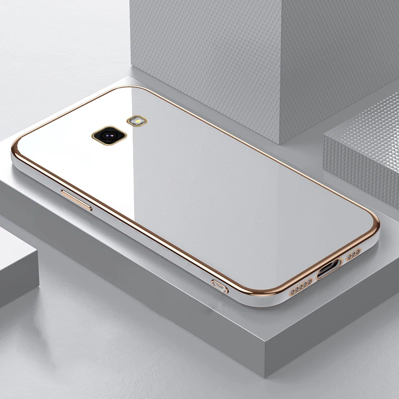 Luxury Square Plating Silicone Phone Case - Ultra Thin 360° Protection Soft Cover