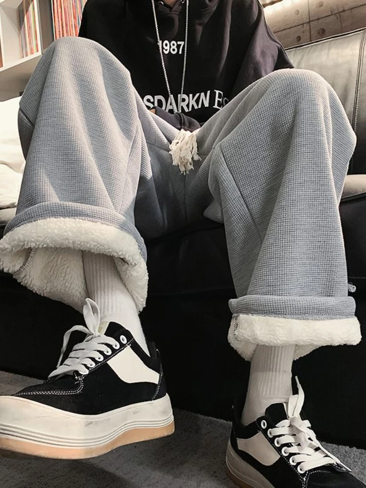 Winter Wide Trousers Warm Mens | Thick Winter Sweatpants Men