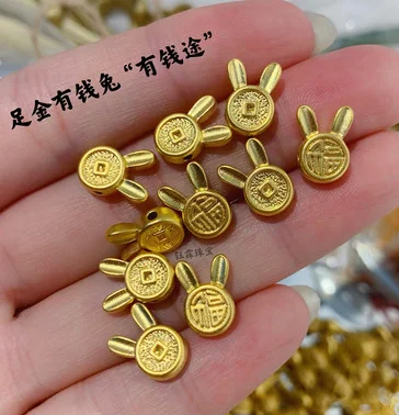 999 real gold pixiu 24k pure gold charms for bracelets gold jewelry parts  fine gold jewelry