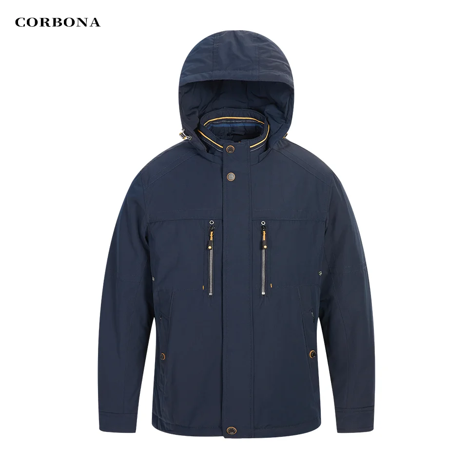 CORBONA – veste surdimensionnée en coton pour hommes, nouveau Style, imperméable, Business décontracté, manteau d'extérieur, chapeau détachable, Parka, 2022