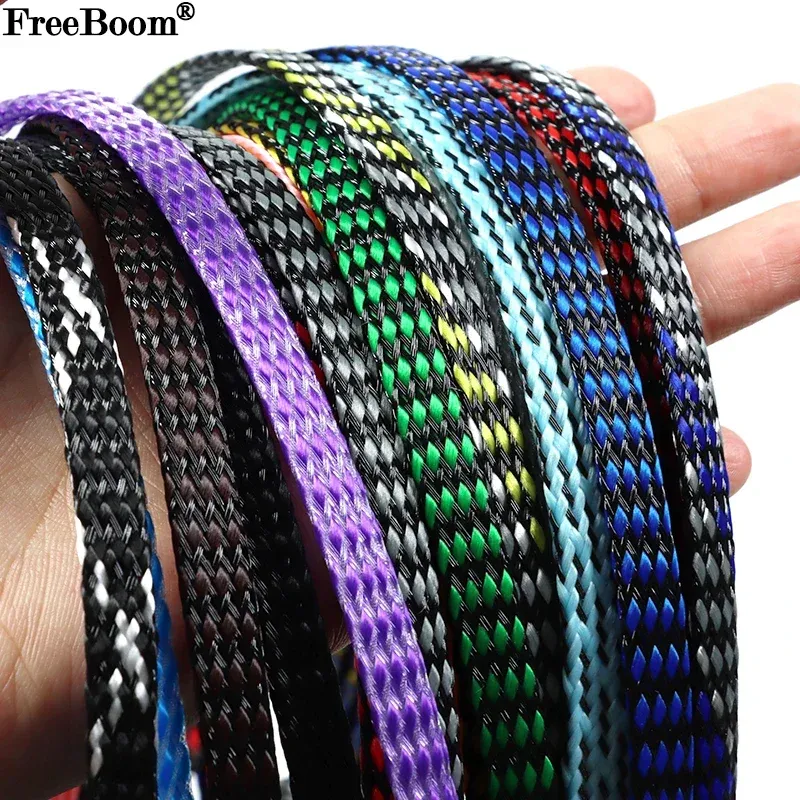1/5/20/50M Expanded Braid Sleeve PP Cotton PET Yarn 4 8 12mm Soft Wire Wrap Insulated Cable Protection Line Harness Cable Sheath