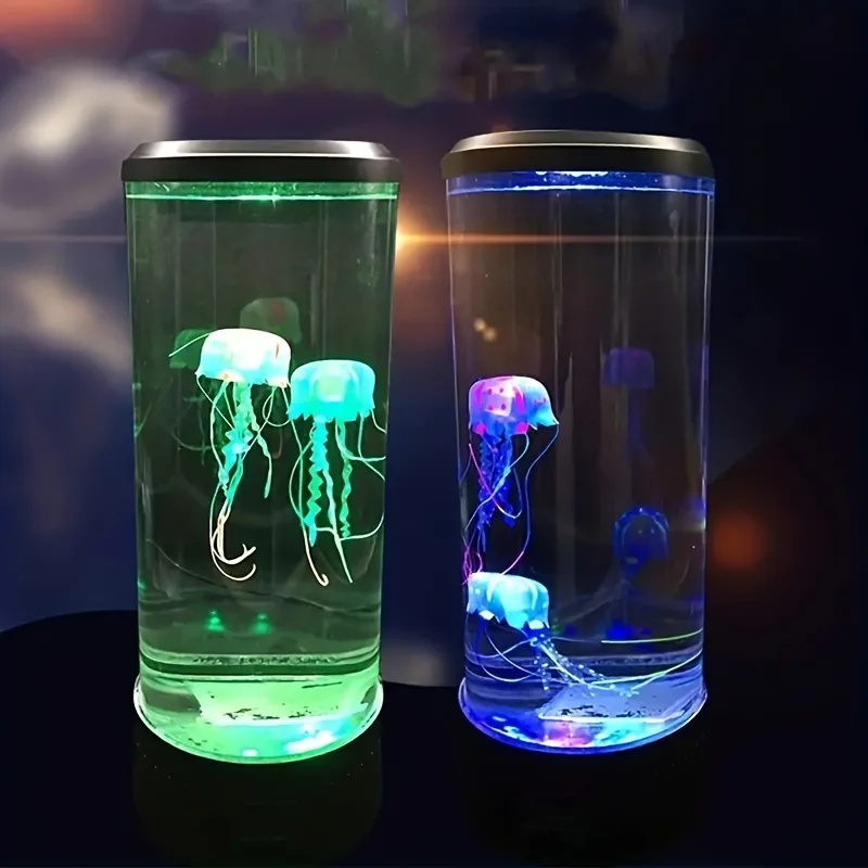 Jellyfish Lava Lamp, 16 Color Changing Lights, Aquário, Artificial Fish Tank, Drive Fish Quarto Sensorial, 1Pc