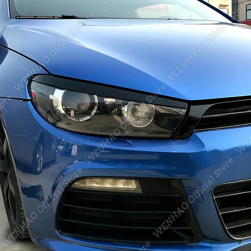 For Volkswagen VW Scirocco 2008- Fog Front Light Frames Cover Trim Racing Sticker Grille Carbon Look car headlight frame cover
