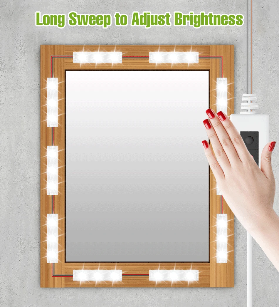 Description Picture 5 of itemLED Makeup Mirror Lamp Vanity Light Bathroom Bedroom Cosmetic Mirrors Decoration Dressing Table Lighting White USB DC5V Dimmable