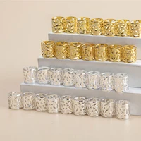 10/30Pcs 10x12mm Small Silver Gold Plated Hair Ring Braid Dreadlocks Hole Micro Beads Adjustable Cuff Clip Hair Braid Styling 1