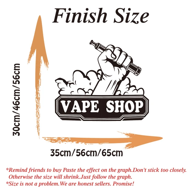 대형 기화기 로고 Vape 창 스티커로 공간에 스타일을 더하고 창의성을 표현하세요.