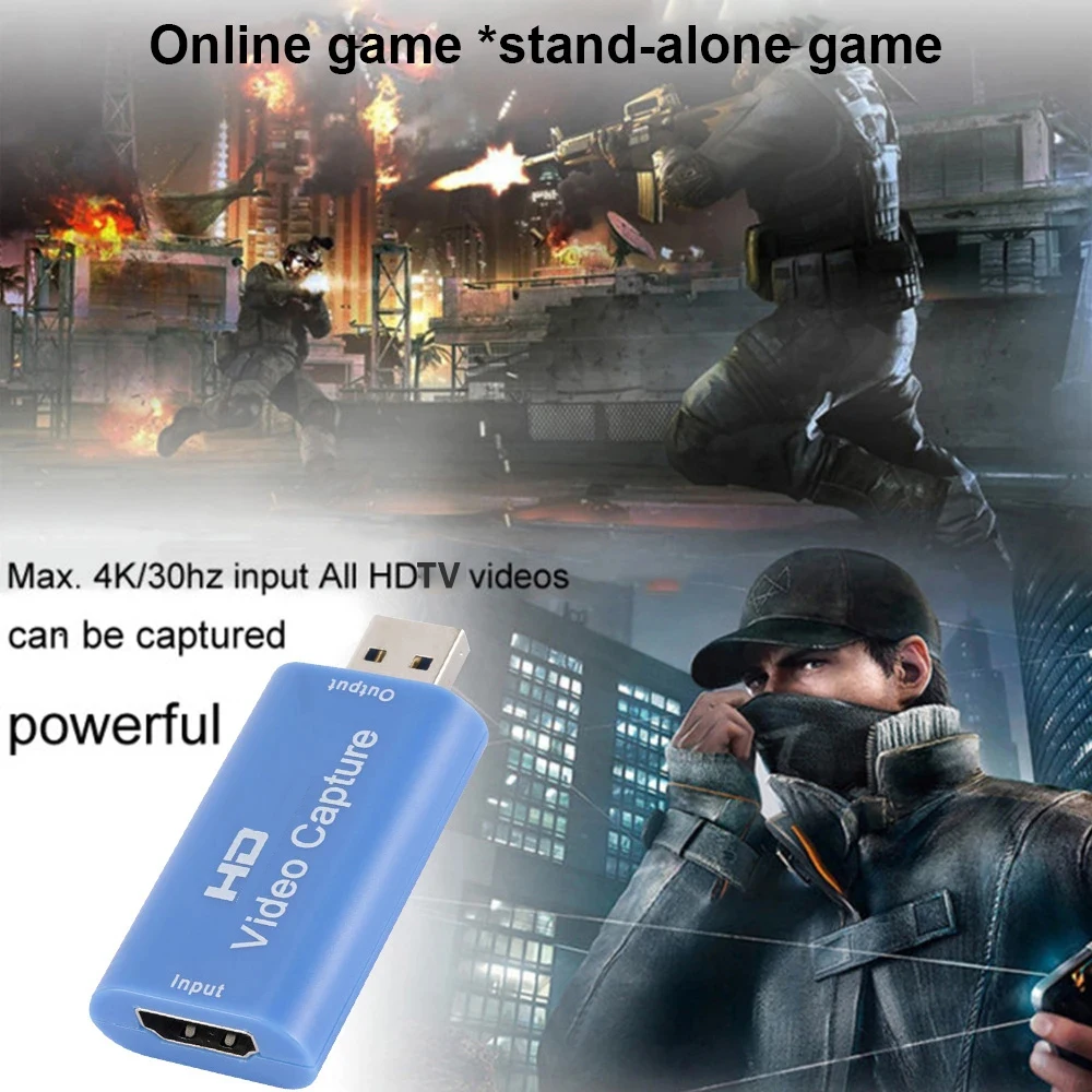 4K 1080P USB Capture Card HDMI-compatible Video Grabber Record Box for PS4 DVD Camcorder Camera Recording Live Streaming video capture adapter