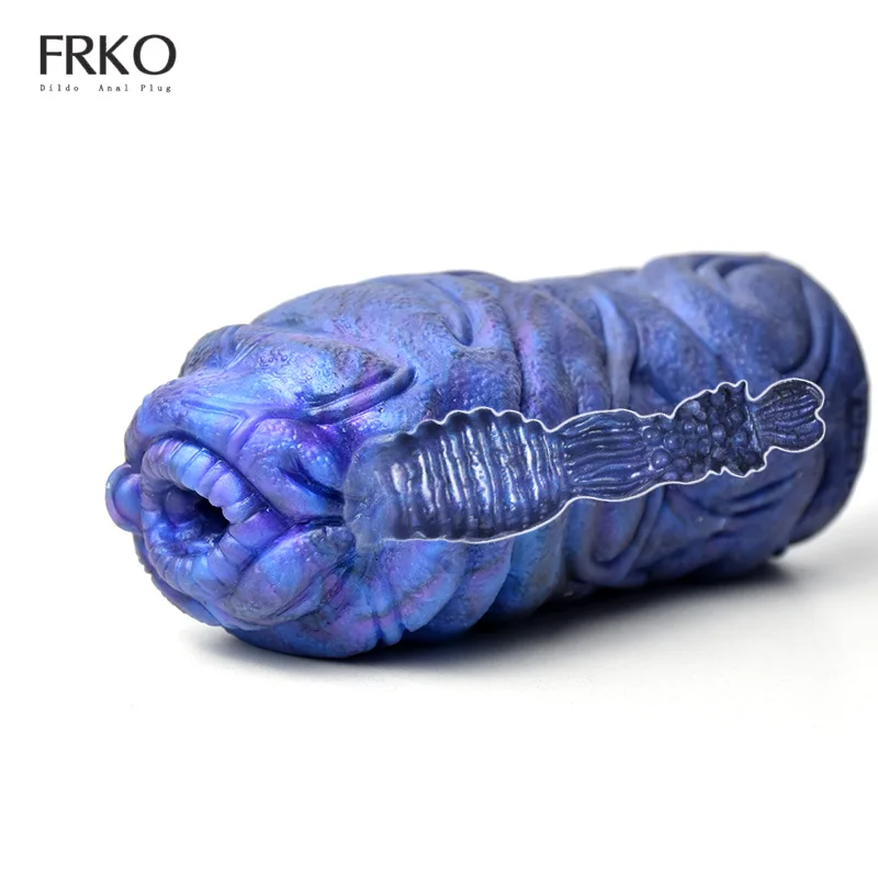 

FRKO Silicone Male Masturbator Cup Sucking Animal Vagina Single Channel Pocket Pussy Penis Oral Erotic Sex Toy For Man Adult 18+