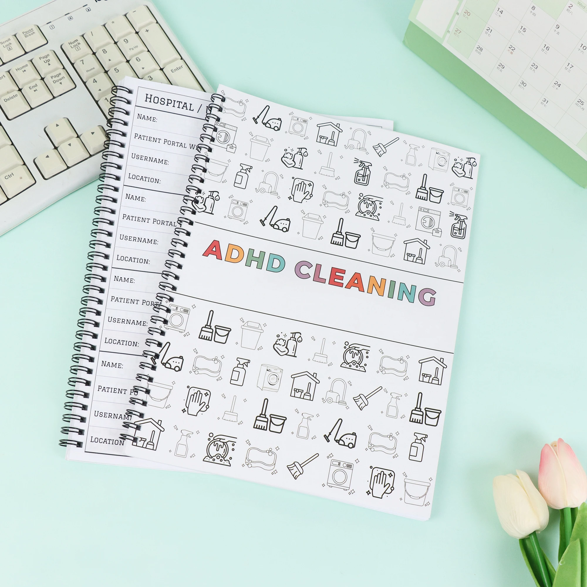 ADHD Cleaning Planner Bundle  Editable Canva Home Cleaning Schedule Weekly Monthly Yearly Cleaning Family Chore Chart 4