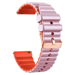 Elegant 20mm Silicone Bracelet Strap for Women - Stylish Smartwatch Wristband Accessories (Purple Orange)