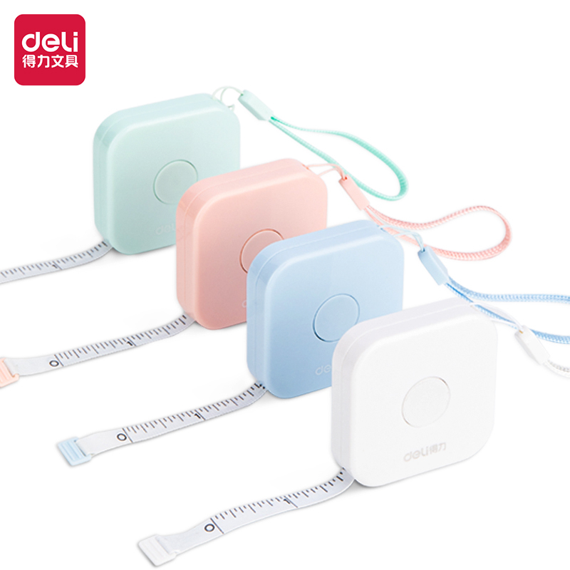Deli 2-Meter Soft Tape Measure Flexible Telescopic Self-Locking Ruler Customized Centimeter Inch Portable for Human Sewing