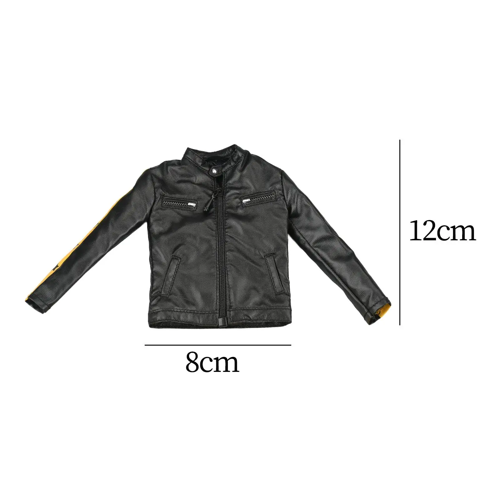 1/6 PU Leather Jacket Mini Long Sleeved Coat Retro Male Figure Top Coat Costume for 12`` inch Soldier Figures Accessory