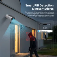ARCCTV 2K WiFi caméra solaire couleur Vision nocturne conversation bidirectionnelle FHD caméra de Surveillance extérieure sans fil IP66 étanche sirène alarme 6
