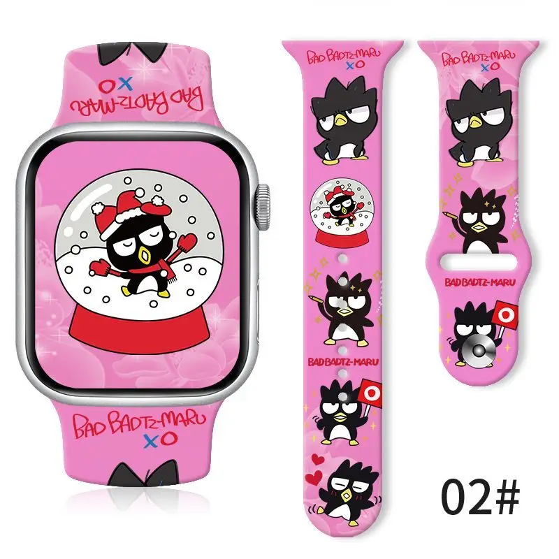 thumbnail image 1 of Correa de silicona con estampado de Anime Sanrioed Pochacco Keroppi Badbadtz-Maru para Apple S8 S7 Watch Correa transpirable, 1 of 5