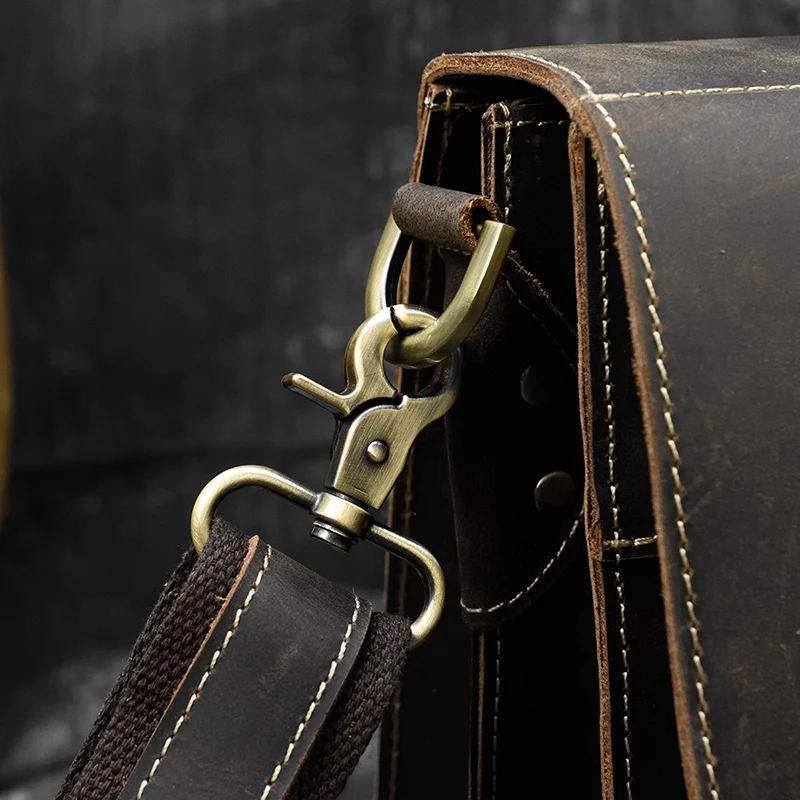 Distressed Large Leather Lenovo Mens Messenger Laptop Bag Briefcase