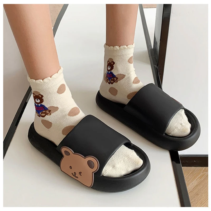 Neue Plattform Badezimmer Hause Frauen Mode Weiche Sohle Eva Indoor Sandalen Rutschfeste Flip Flop Männer Hausschuhe_voghion.com