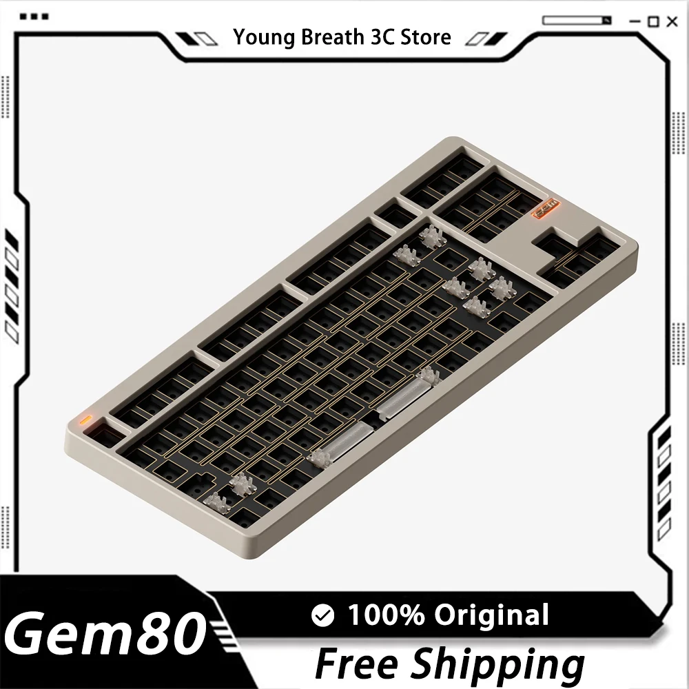 

NuPhy Gem80 Mechanical Keyboard Aluminium Alloy Hot Swap RGB Support VIA/QMK Wired Gaming Keyboard Ergonomics Pc Gamer Accessory