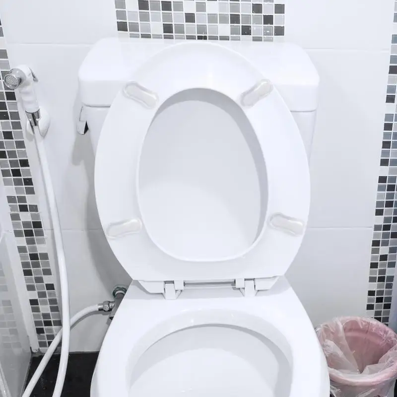 Toilet Lid Rubber Pads Silicone Toilet Seat Bumpers 4pcs Seat Bumper Replacement Kit With Strong Adhesive For Hotels toilet seat accessories