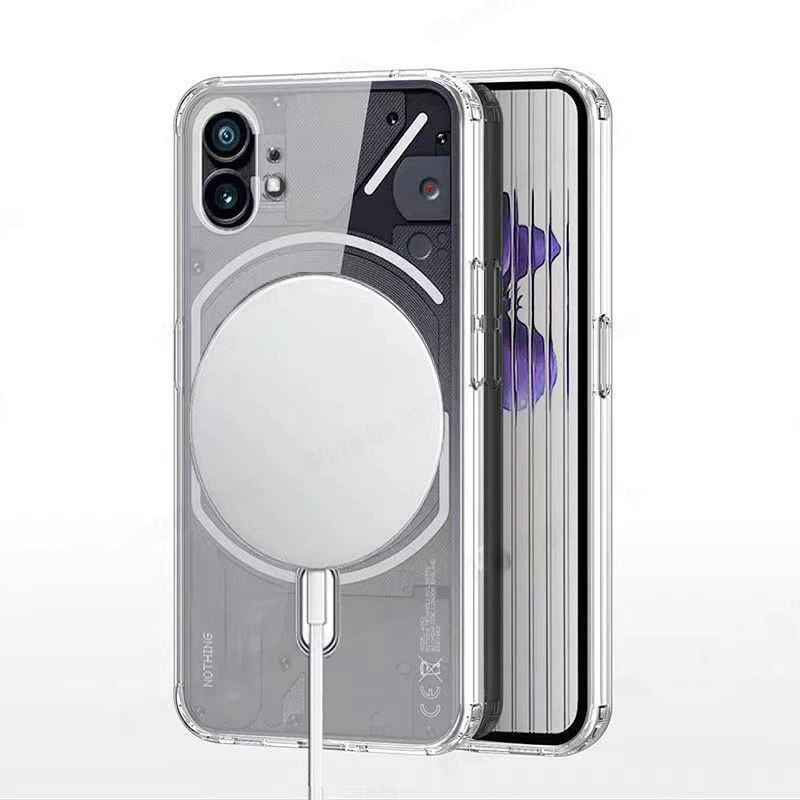 For Nothing Phone 2 Transparent TPU+acrylic Shockproof Back Case Slim Cover