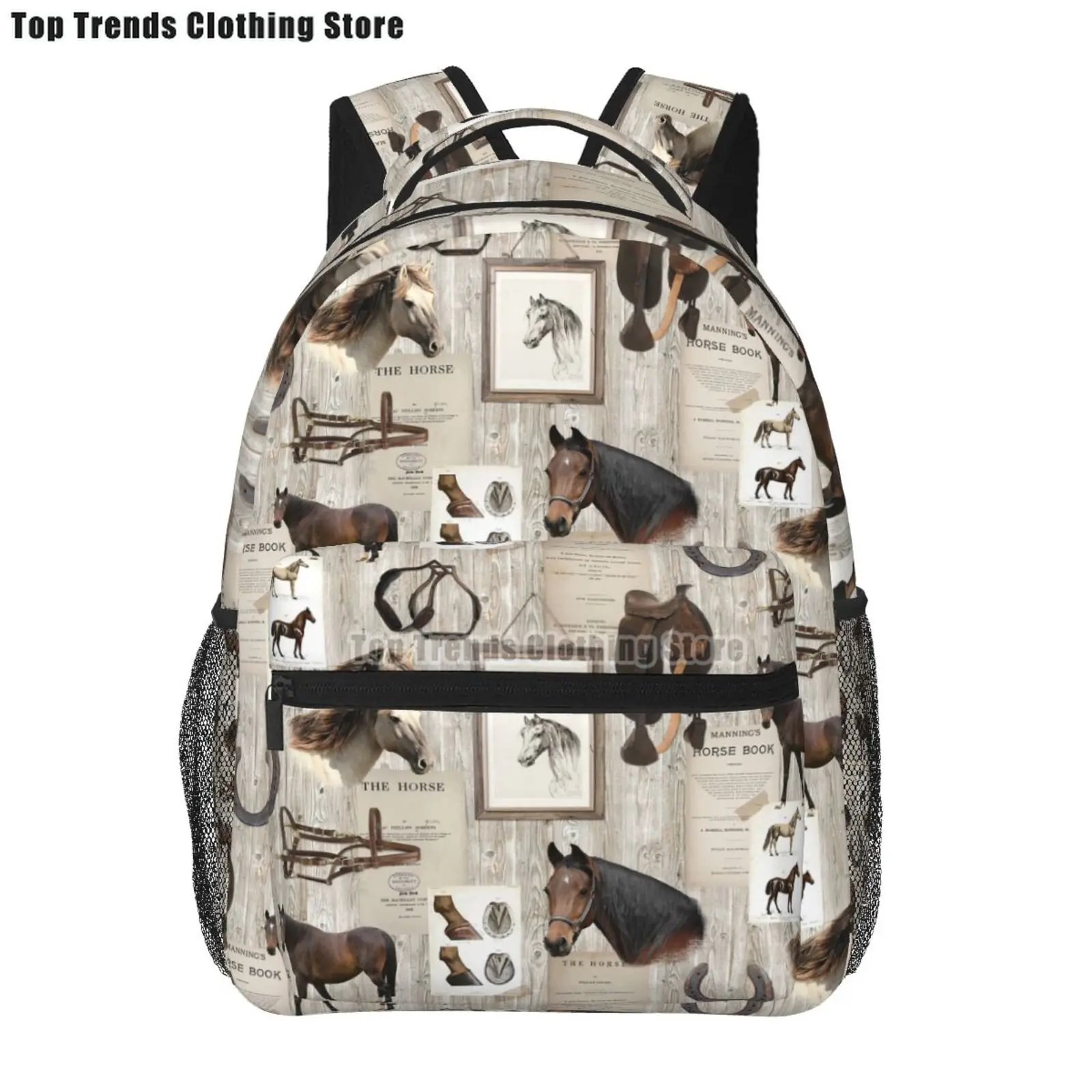 Aztec Horse Backpack for School Girls School Bag Lightweight 