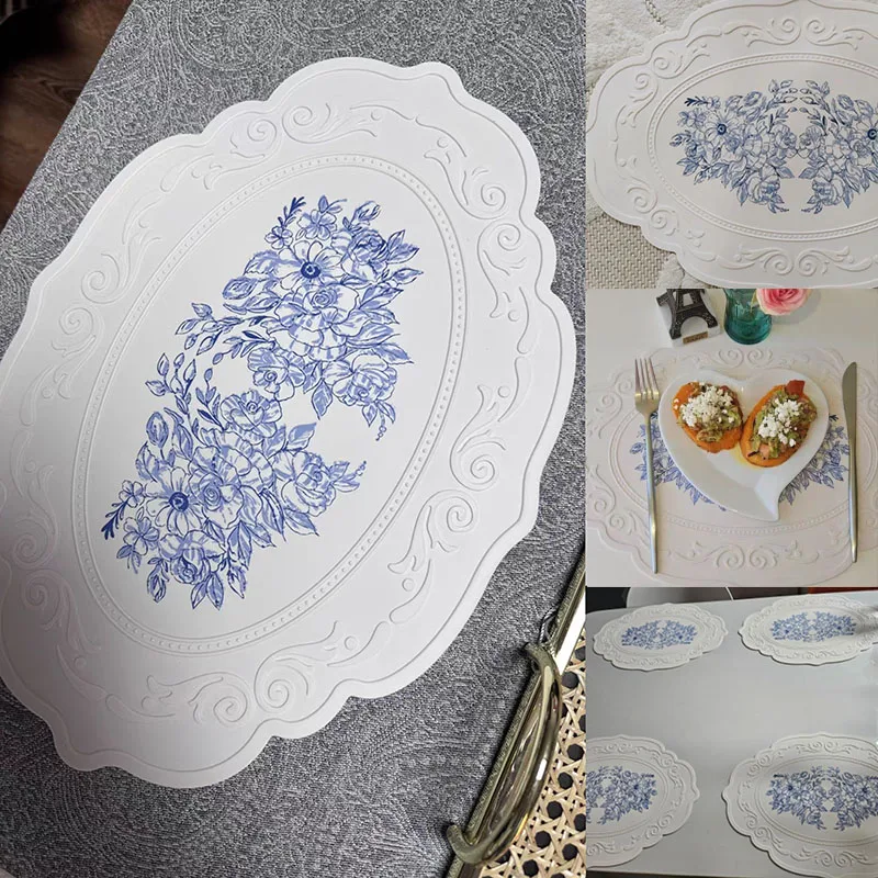 Dessous De Verre Ovale Européen Brodé En Dentelle, Pour Chambre à Coucher, Bureau, Tasse De Cuisine, Tapis De Table, Assiette De Uits, Couverture En Tissu, Décoration De Salon