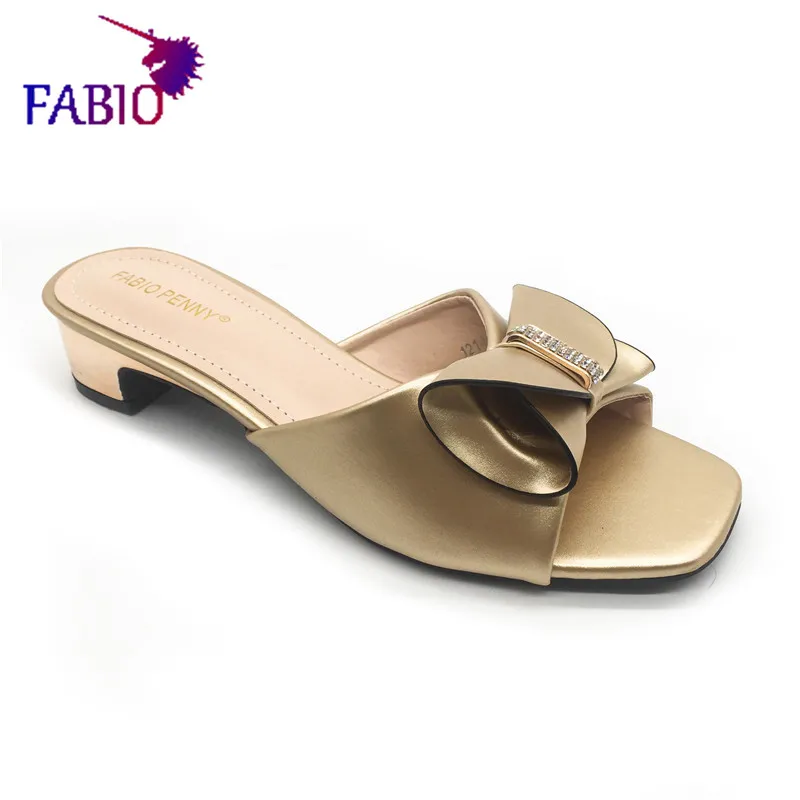 FABIO PENNY 2026 Solid Color Bow Low Heel Slippers Comfortable Leisure Design for Women Fashionable Dinner Party Elegance — view 2