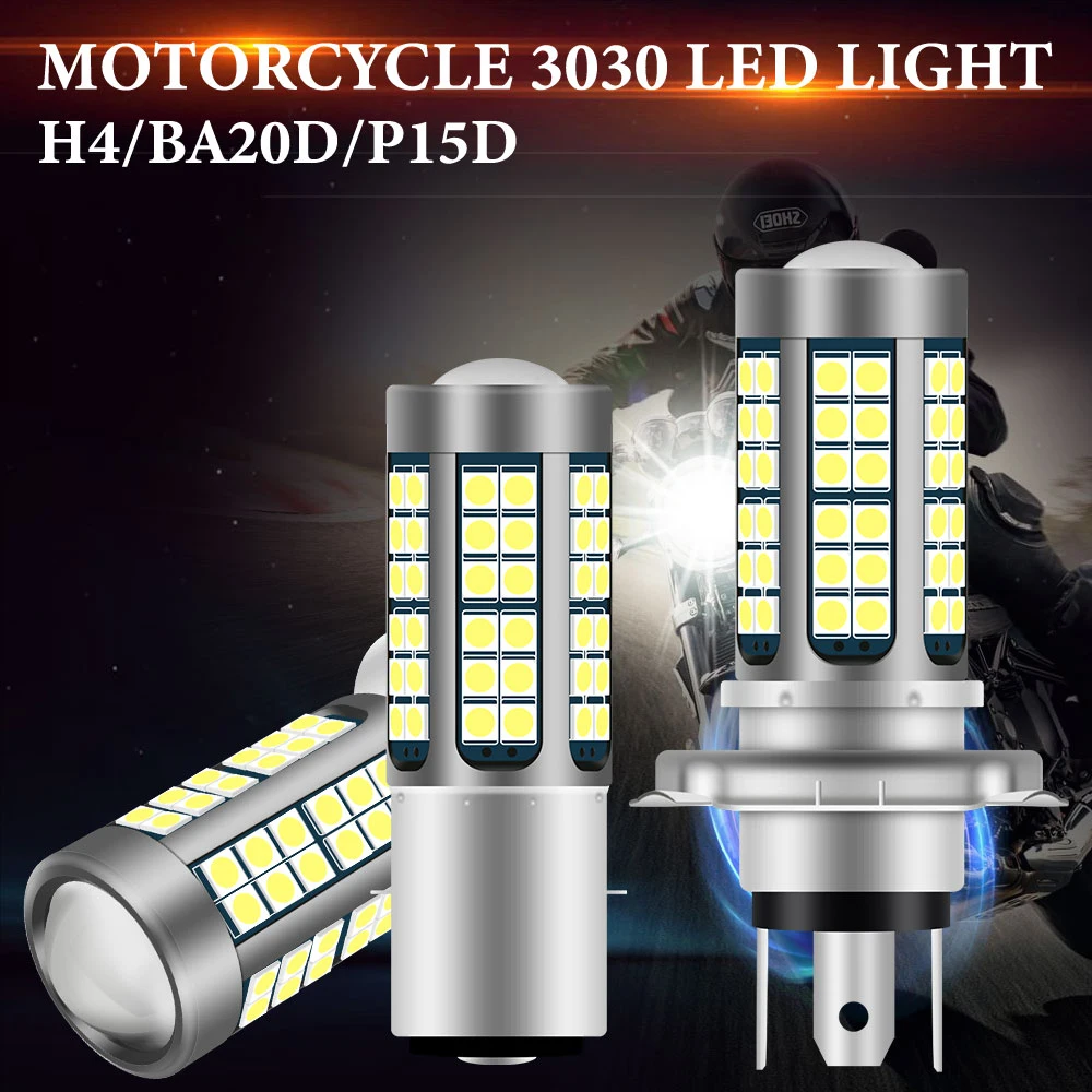 

BA20D H4 P15D LED Motorcycle Headlight Bulbs 3030 Chips 25W Hi Lo Lamp Motorbike Headlight DRL Bright Plug and Play Led Moto