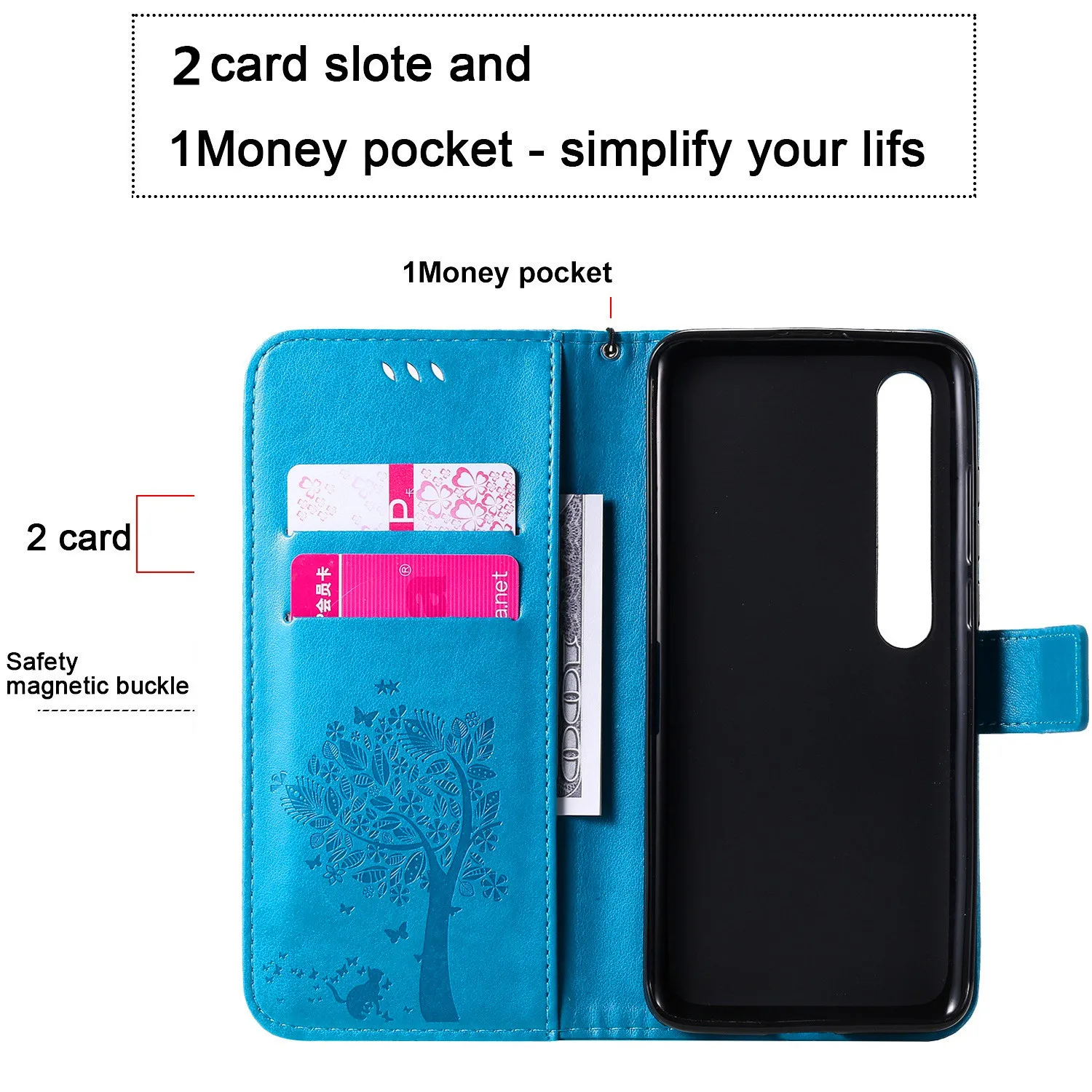 Elegant Leather Flip Stand Wallet Phone Case Cover
