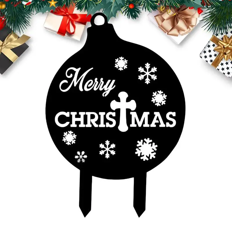 

Christmas Metal Stakes Yard Signs Christmas Snowman Stake Hollow Carving Design Solid Metal Christmas Yard Decor For Outdoor