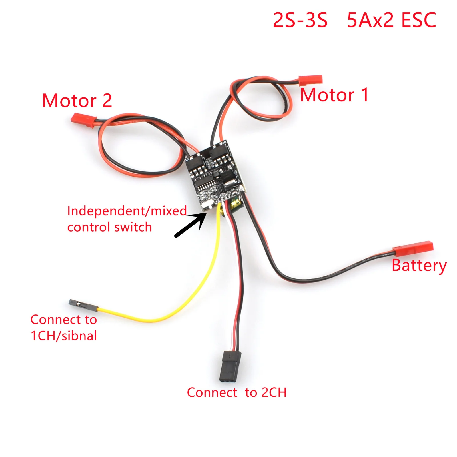 Dual Way Bidirectional Brushed Esc Remote Control Motor Model Esc