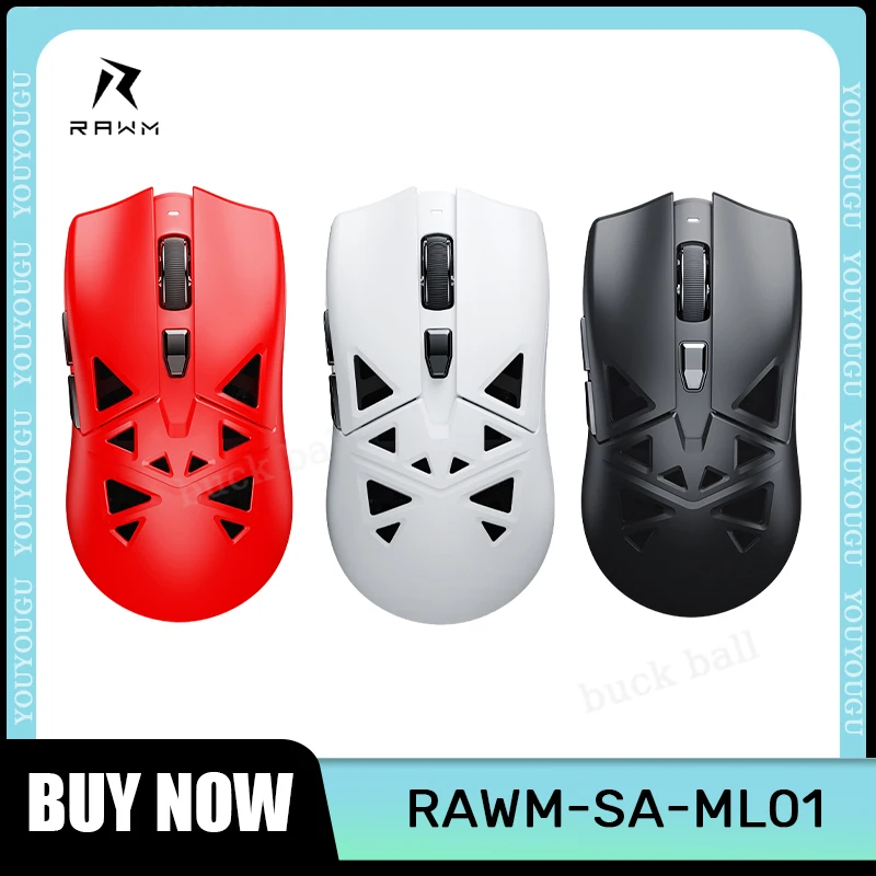 

Rawm Sa-Ml01 Gamer Mouse 3 Mode Usb/2.4g/Bluetooth Wireless Mouse Paw3395 Sensor 650ips Lightweight Esports Gaming Mice Win Mac