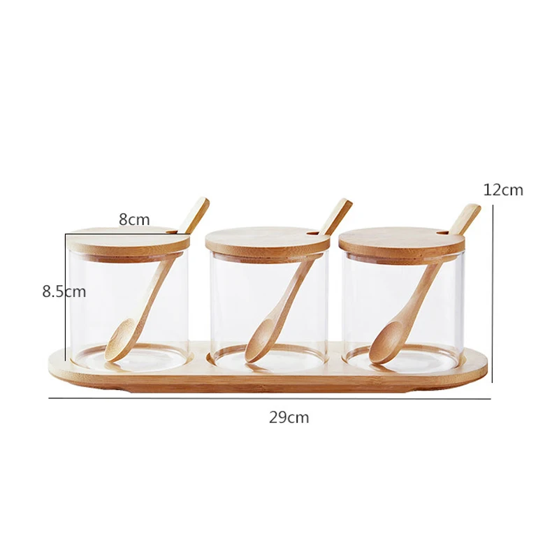Glass Storage Jars 3 PCS Set For Candy Cookies Tea Coffee Beans Spices Food Cereal Snack