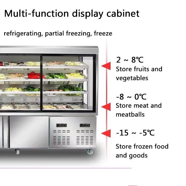 Wholesale Malatang Vegetable Fresh-keeping Display Cabinet 1300L Refrigerated Fresh-keeping Display Cabinet - Image 4