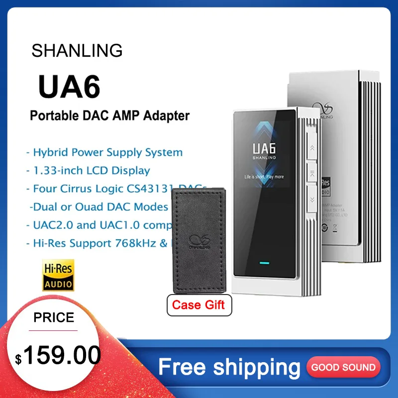 SHANLING UA6 HIFI Portable USB DAC Headphone Amplifer with SHANLING UA6 HIFI Portable USB DAC Headphone Amplifer with