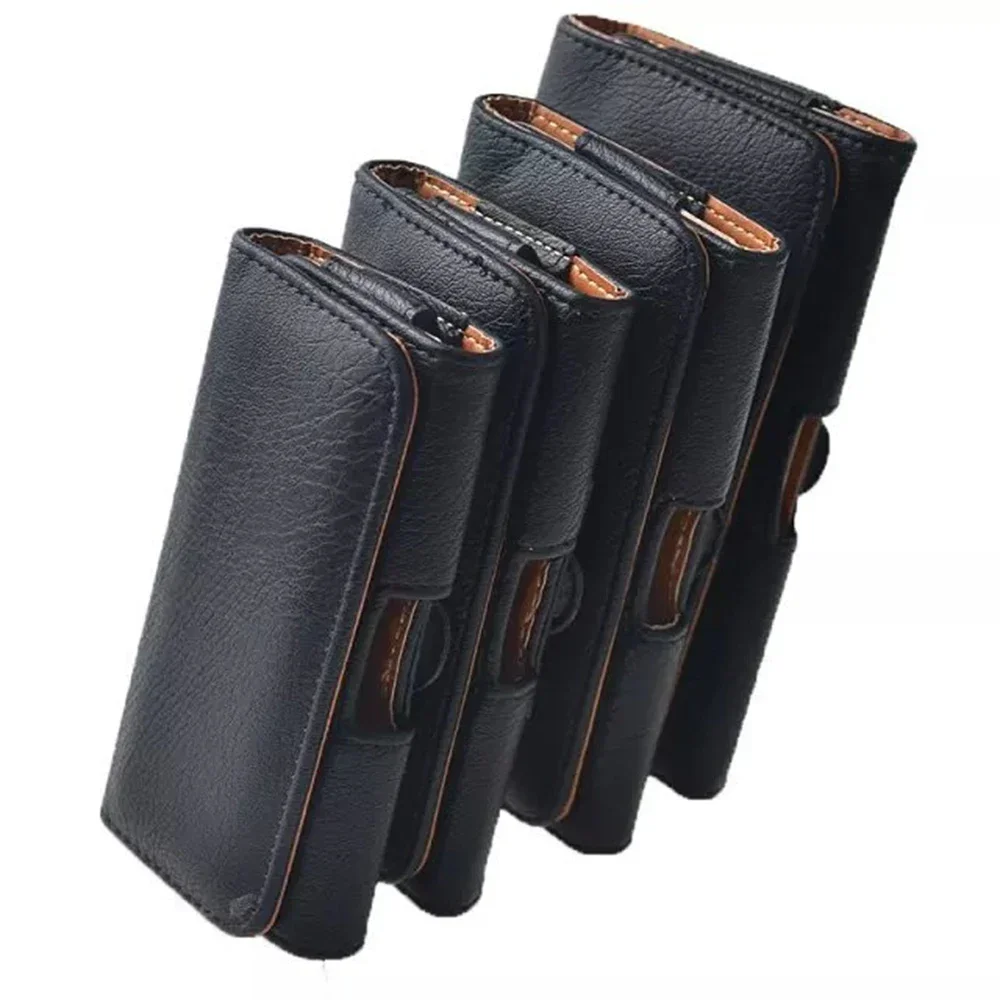 Premium PU Leather Phone Holster with Belt Clip and Waist Pouch