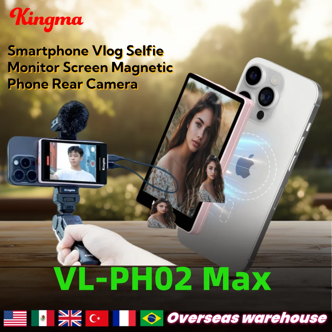 Kingma Smartphone For Selfie Vlog Android IPhone Vlog Selfie Monitor Screen Live Stream Magnetic Phone Rear Camera Gift