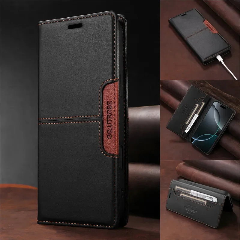 Magnetic Anti-Theft Leather Wallet Phone Flip Case Holder