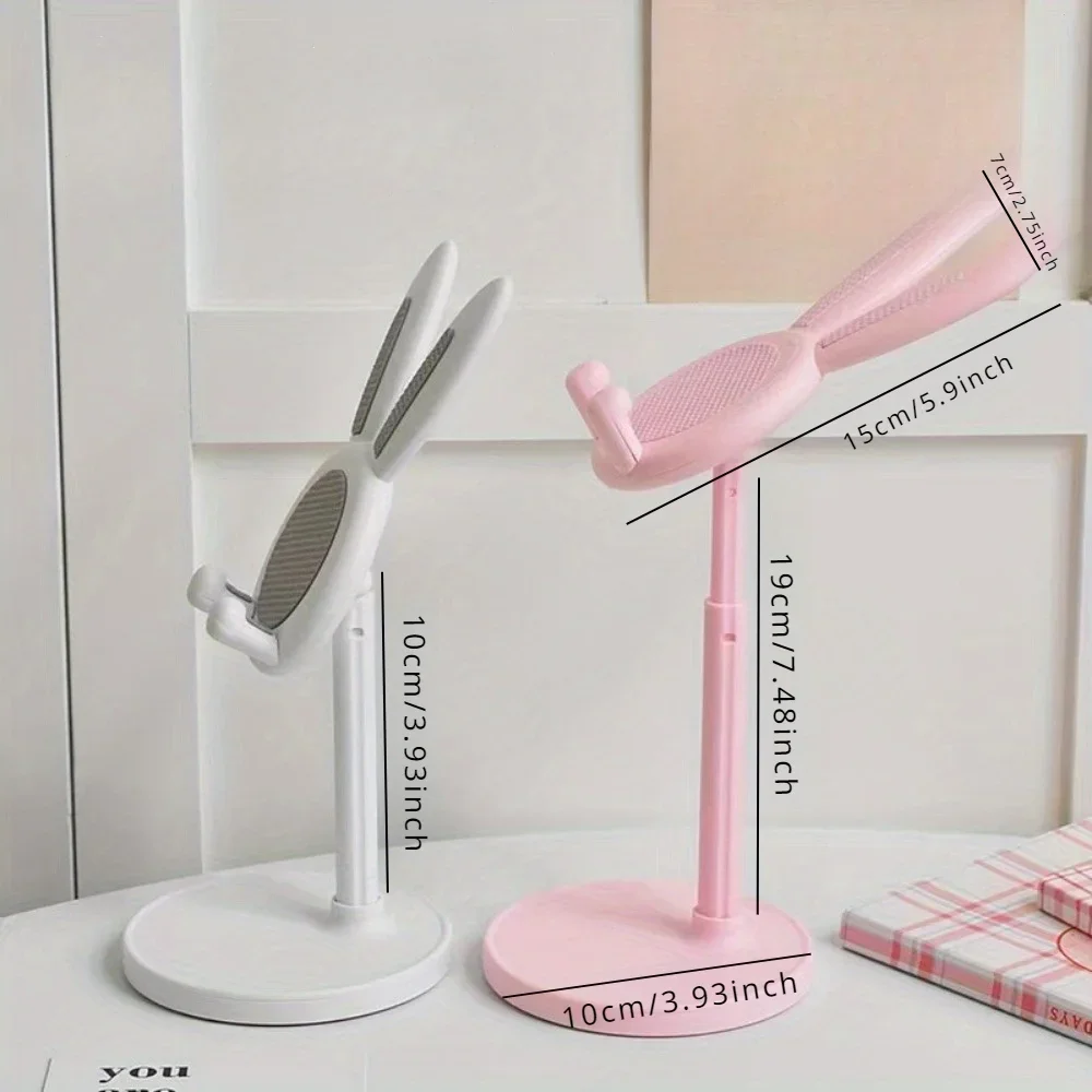 1PC Cartoon Bunny Desktop Phone Holder Tablet Holder Adjustable Telescopic Lifting Stand Desk Organizer Office Desk Accessories