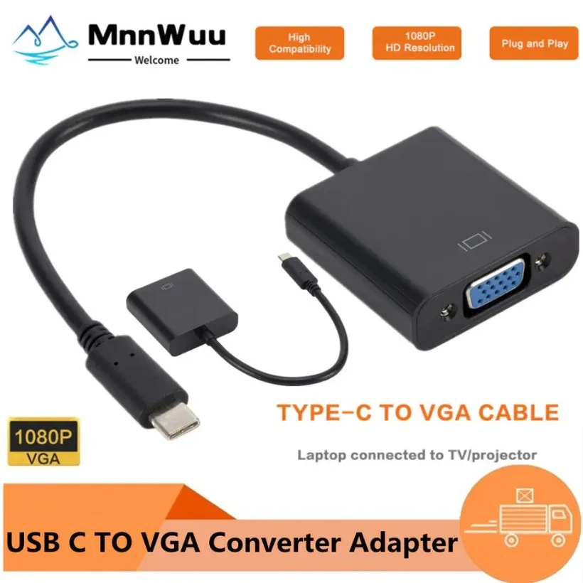 Adattatore Cavo Da Usb C A Femmina Vga Adattatore Da Usb 3.1 A Vga Di Tipo C Per Macbook Pro Macbook Air 2019 Chromebook Samsung Galaxy S9/S8