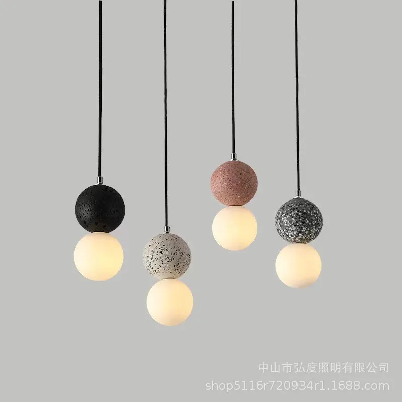

G9 Nordic Cement Globe Restaurant chandeliers Led Suspension Pendant Lamp Luxury Bedroom Kitchen Cafe Bar Tables Hanging Light