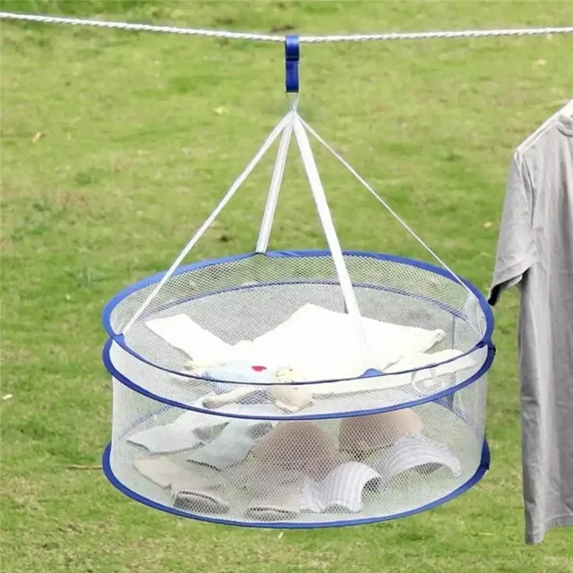 Összecsukható Ruhadarab Ruhák Lapos Szárító Háló Zokni Pulóver Állvány Méhsejtek Kerek Szélálló Lógó Mosó