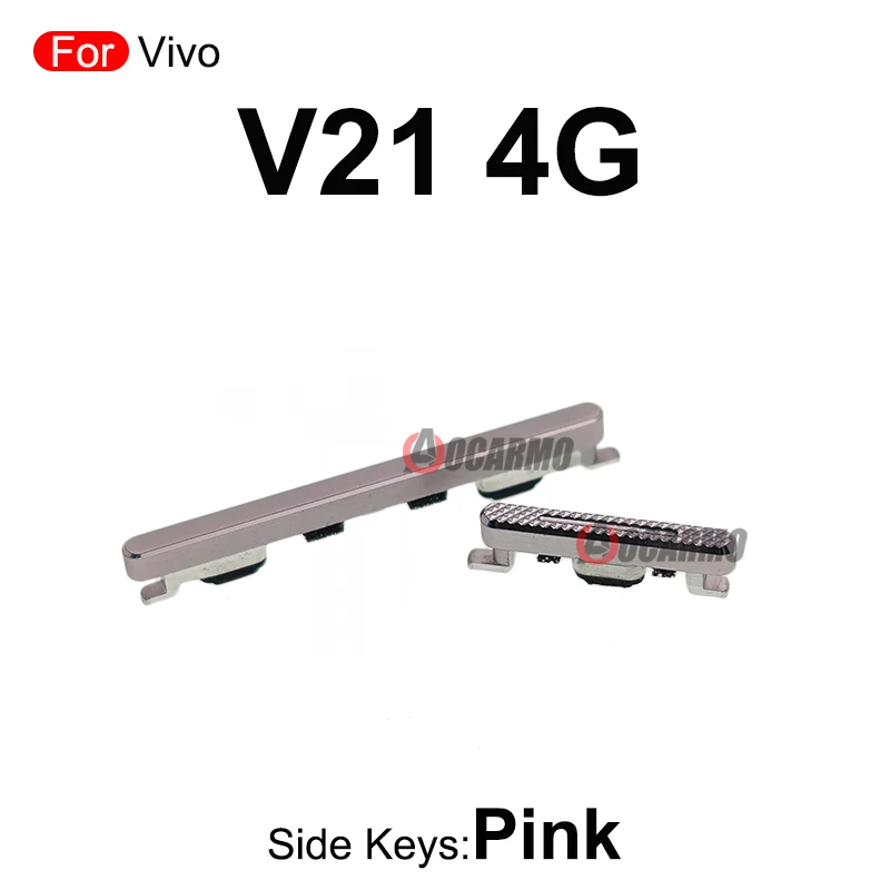 Vivo V21 4G / 5G 전원 켜기 끄기 볼륨 측면 키 버튼 검정색 파란색 교체 수리 부품