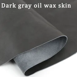Dark Gray European Soft Oil Wax Cowhide Leather - 1.2mm Thickened Premium Material - 50x50cm (Dark Grey)