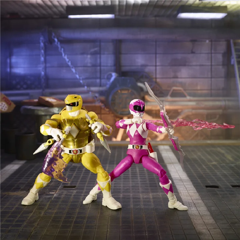 

In Stock Original Hasbro Power Rangers & Teenage Mutant Ninja Turtles Morphed April O'neil Michelangelo Action Figures 2-pack