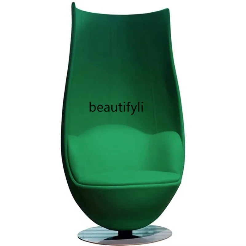 

Customized Nordic Designer Personality FRP High Back Tulip Shape Leisure Chair Light Luxury Armchair Villa Coffee Shop