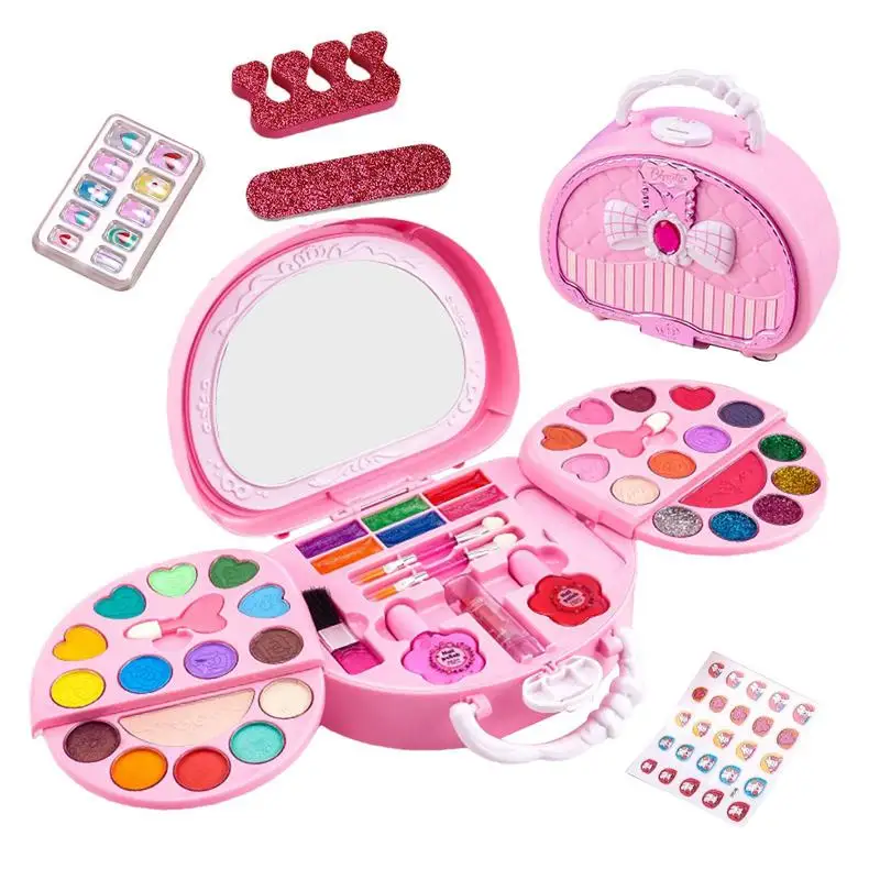 

Makeup For Kids Pretend Play Make Up Toy Set Washable Safe Complete And Portable Makeup Kit For Little Girls Birthday And