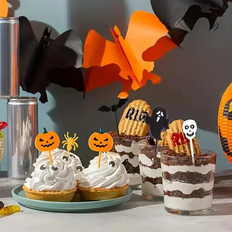 Halloween Themed Decorative Toothpick Set - Pack of Festive Designs