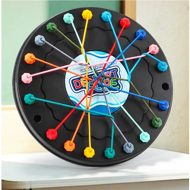 Children Rope Knots Sensory Social Board Game Logical Thinking Challenge Twisted Connected Line Brain Strategy Table Game 3